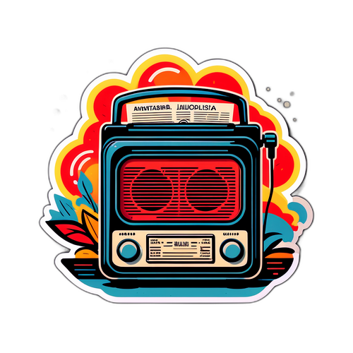 Retro-sticker med traditionel medie