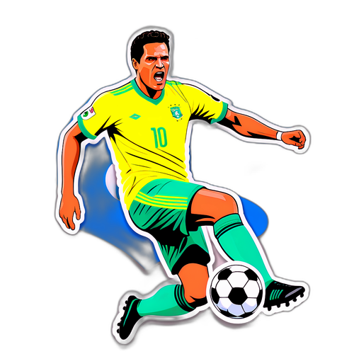 Stiker Portrait Julio Cesar di Lapangan Sepak Bola