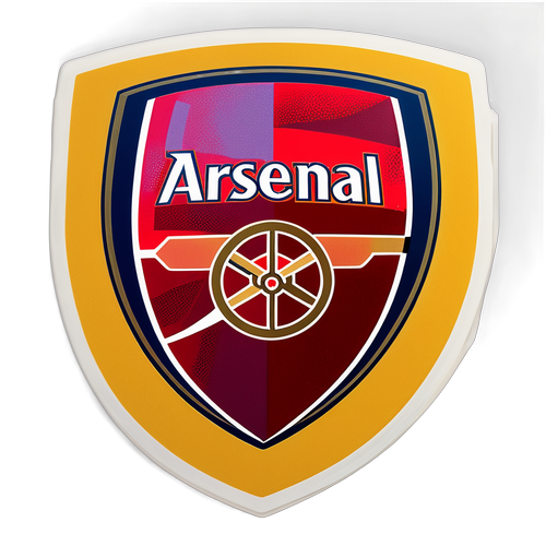 Sticker Logo Arsenal dengan Siluet Emirates Stadium