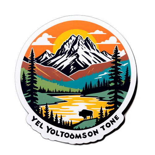 Samolepka inspirovaná Yellowstone