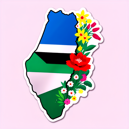 Un autocollant de soutien avec la carte de la Palestine