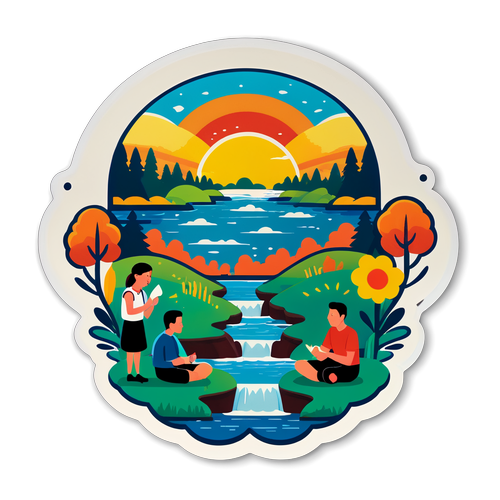 Sticker inspiré du film "La rivière tranquille est longue"