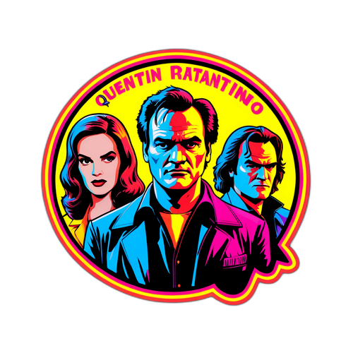 Quentin Tarantino Neon Sticker