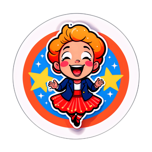 Adesivo Giocoso di Gioele Dix sul Palco