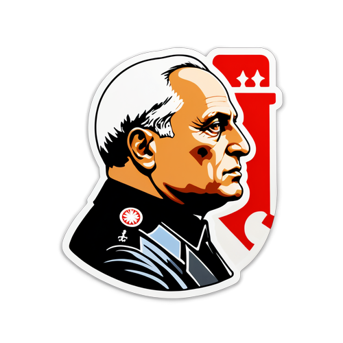 Sticker cu profilul lui Mussolini