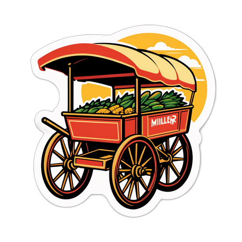 Nostalgischer Aufkleber eines alten Müllerwagens