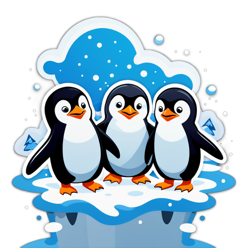 Playful Penguins in a Winter Wonderland