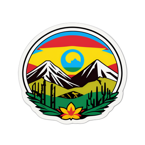 Autocollant Rojava avec paysages montagneux kurdes