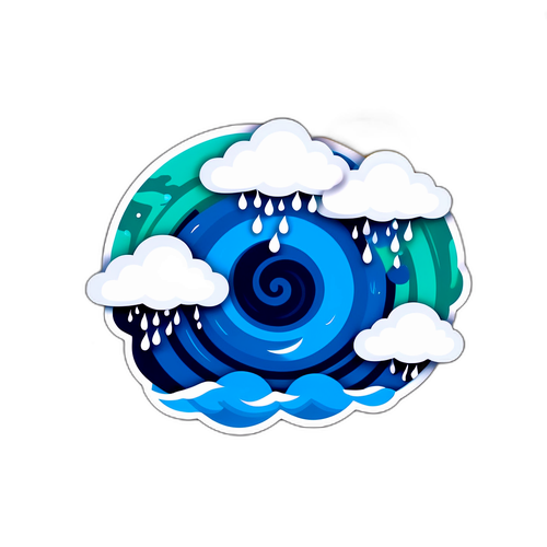 双台风气象贴纸