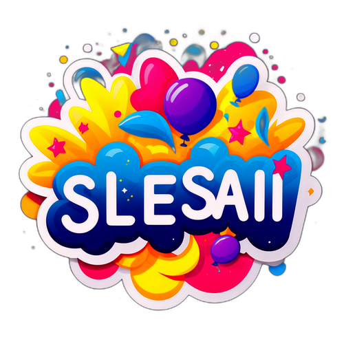 Sticker 'Selesai' dengan Desain Meriah