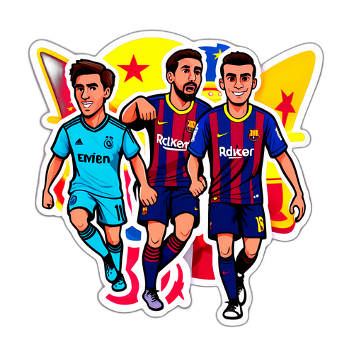 Barcelona és Real Madrid Fanok Karikatúrája