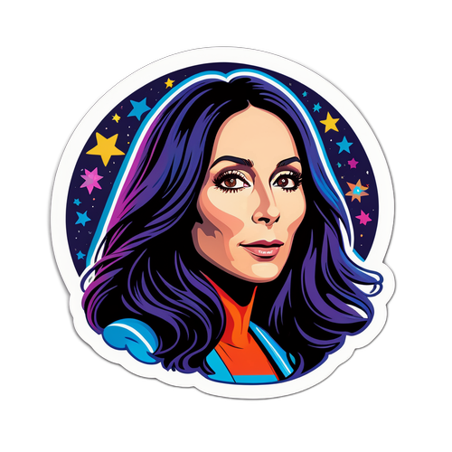 Nálepka s portrétem Cher