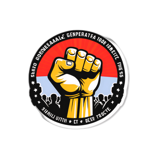 Sticker di Sciopero Generale con Pugno Sollevato