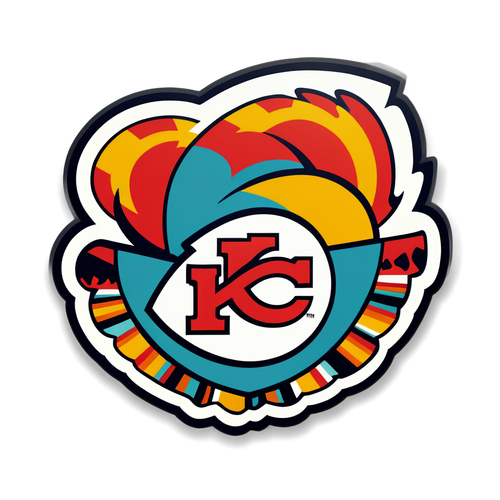 Stylized Kansas City Chiefs Logo with Abstract Patterns