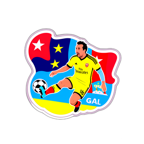 Дизайн с моментом, когда Санти Карзола забивает удивительный гол