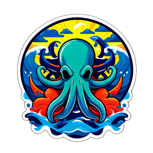 Kraken vs Jets Playful Sticker