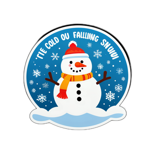 Stiker Mùa Đông với Hình Ảnh Tuyết Rơi