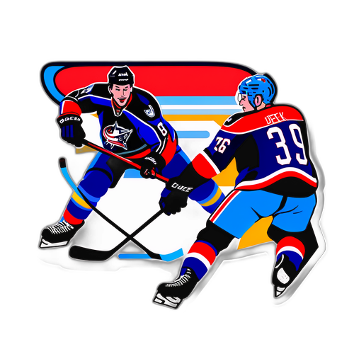 Dynamic Action Scene of Blue Jackets Player