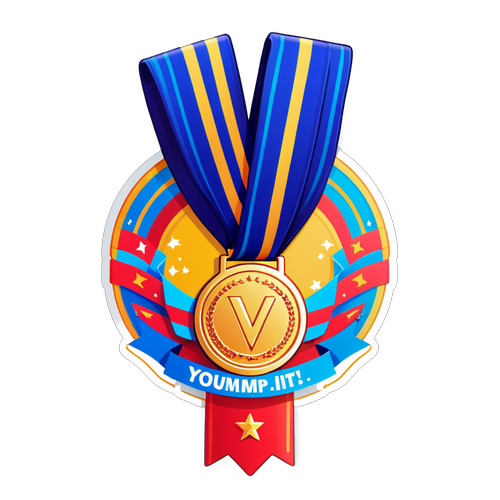 Sticker de celebrare a victoriei