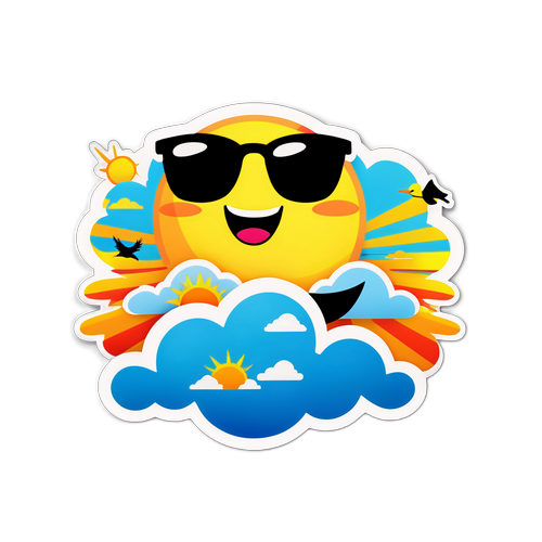 Joyful Sun with Sunglasses