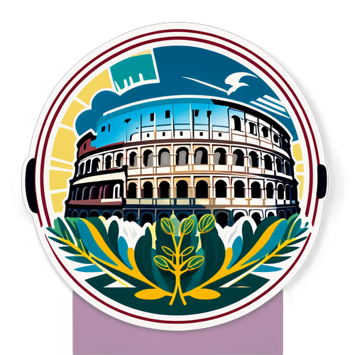 Adesivo Vintage Italiano con Colosseo