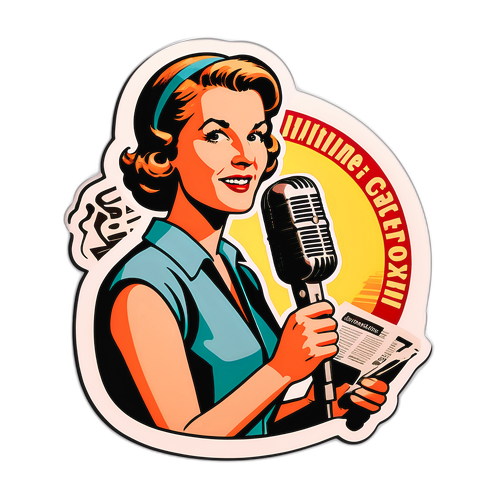 Vintage-sticker van Christine Ockrent