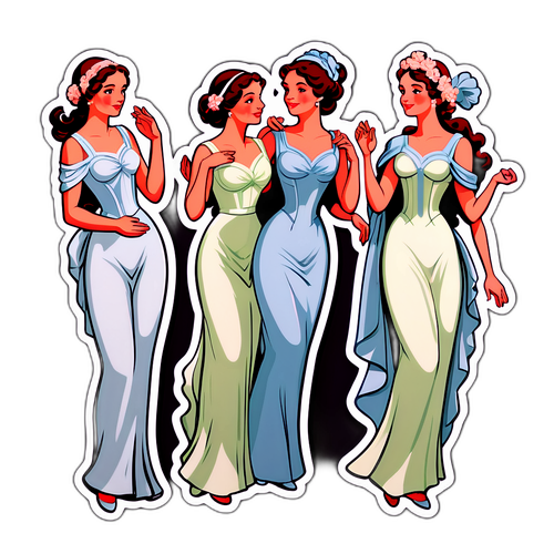 Composição com Arlete Salles em várias poses evocando charme e elegância 'Três Graças'