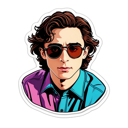 Stylowy Timothée Chalamet w retro koszuli