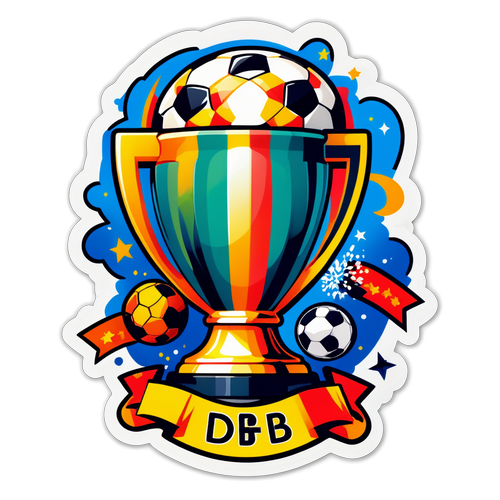 Fodboldens Højdepunkter: DFB-Pokal Sticker Med Fejring og Trophæer!