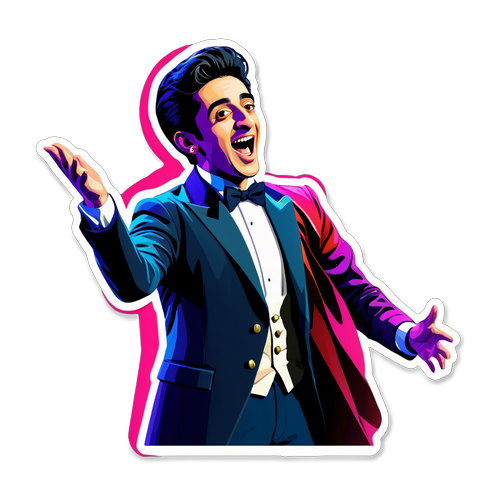 Sticker Divertente di Michele Bravi sul Palco