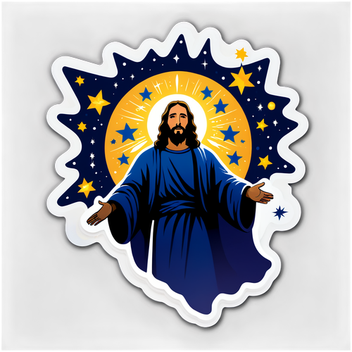 Inspiradong Sticker na may Silweta ni Hesus