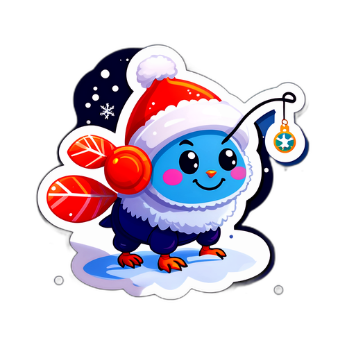 Purice de zapadă drăguț cu fundal festiv