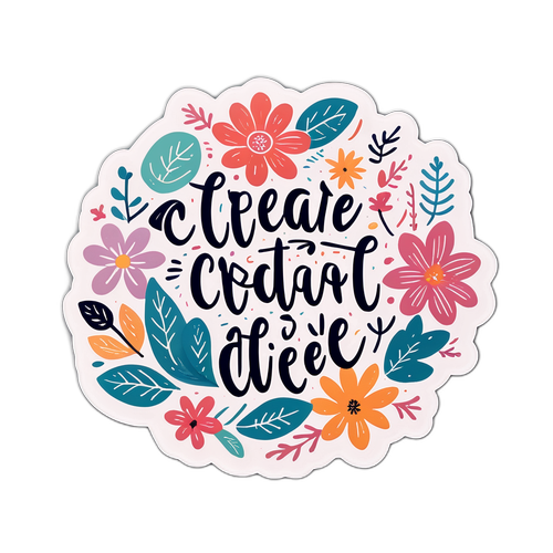 Motiverende klistermærke med blomster