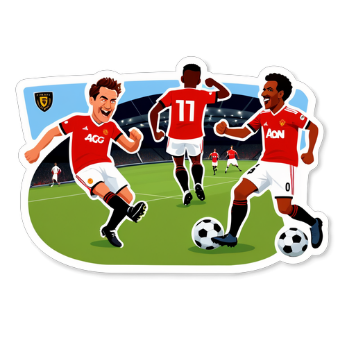 Sticker Lucu Pertandingan Fulham vs Man United