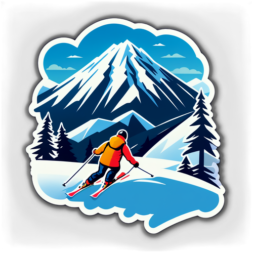 Sticker moderno che celebra gli eventi di sci di Killington e gli sport invernali