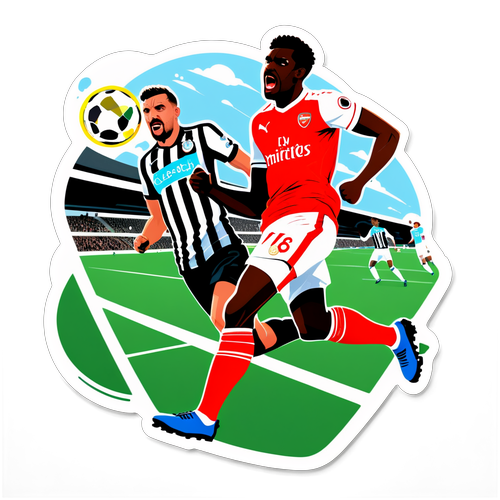 Actionfyldt øjeblik fra Newcastle vs Arsenal Carabao Cup-kamp