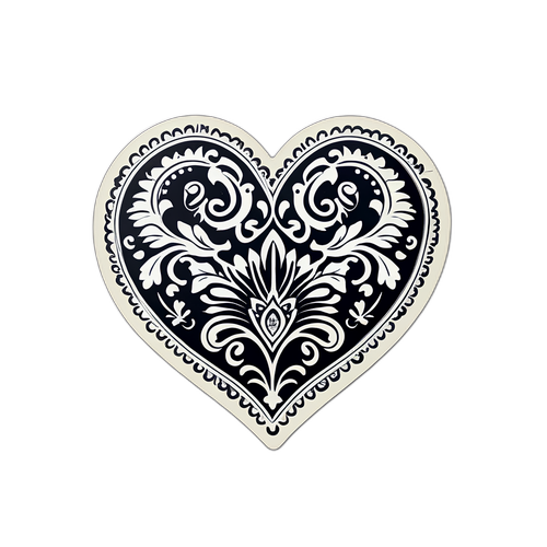 Bir Kalp İçinde Geleneksel Türk Motifleri