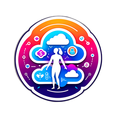 个人健康保险云设计概念贴纸