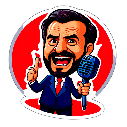 Caricatura de Hugo Motta