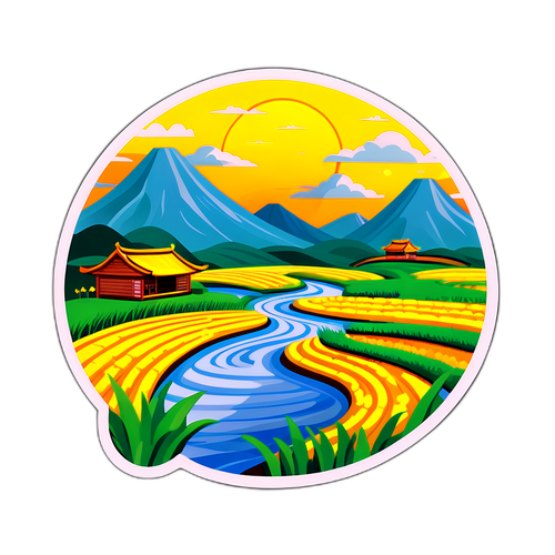 彰化天氣貼紙：四季稻田風景