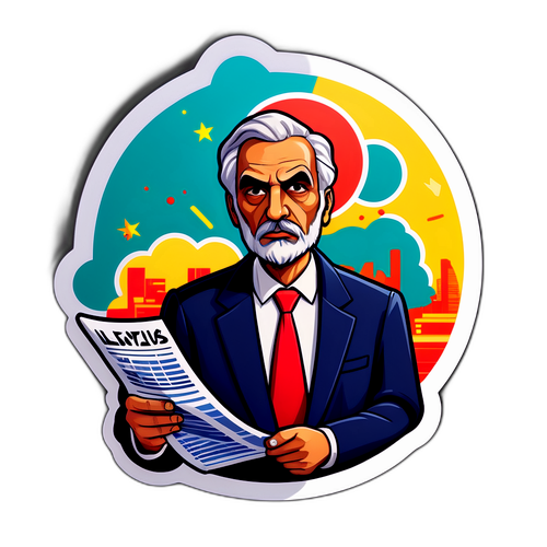 Αναπαράσταση του Αλαφούζου που αναλύει τις ειδήσεις