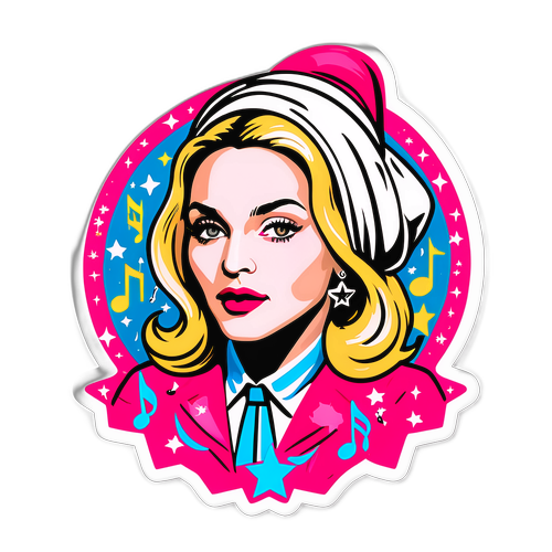 Madonna in Iconic Outfit met Muzikale Noten