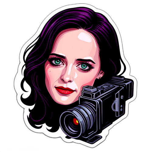 Nálepka s tajemným výrazem a filmovými prvky