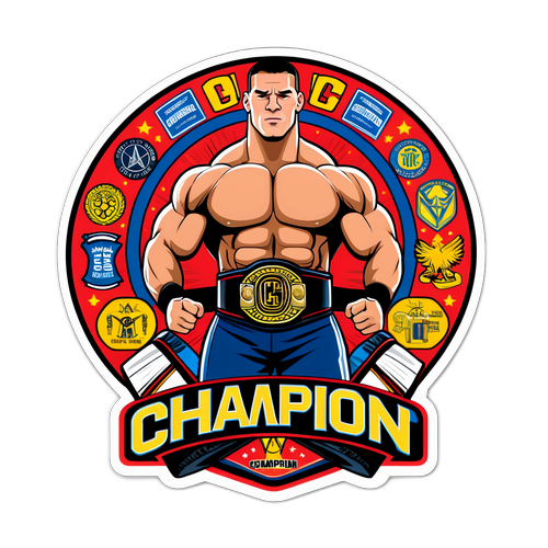 Sticker mit John Cena als Champion