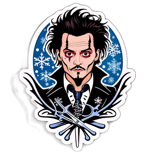 Fængslende klistermærke med Edward Scissorhands