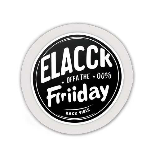 Sticker elegante de Black Friday con ofertas irresistibles