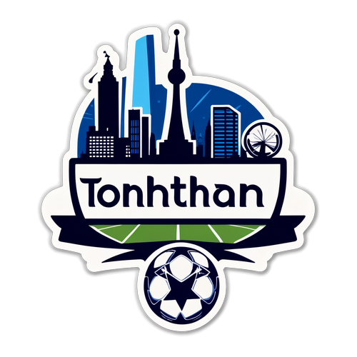 Tottenham Sticker med Londons Skyline