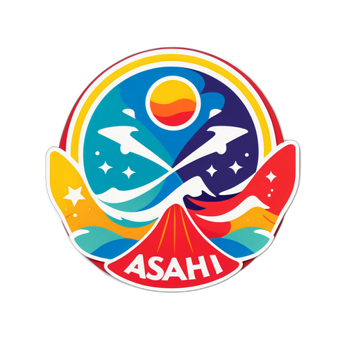 アサヒのロゴを使った活気に満ちたデザイン