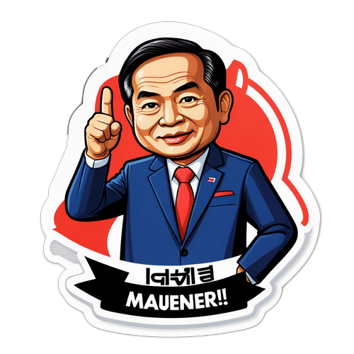 สติ๊กเกอร์การประท้วงนายกรัฐมนตรีไทยในรูปแบบการ์ตูน