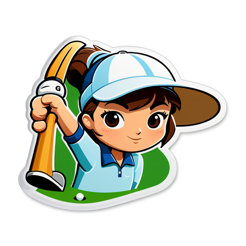 สติ๊กเกอร์นักกอล์ฟการ์ตูน LPGA